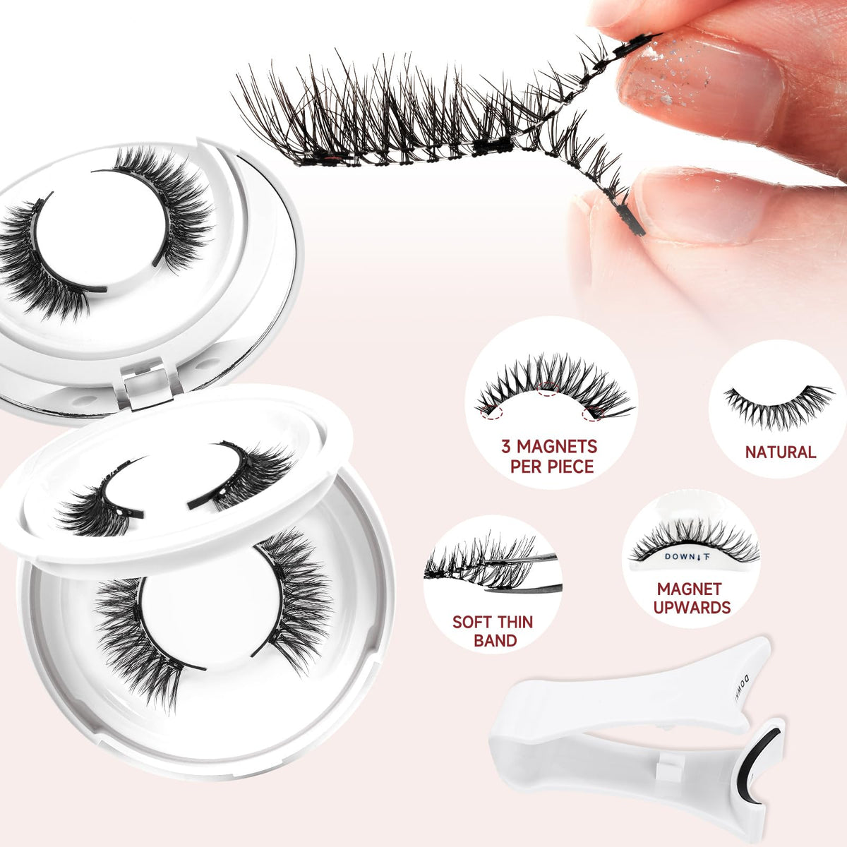 Higu clace magnetic eyelashes in natural look