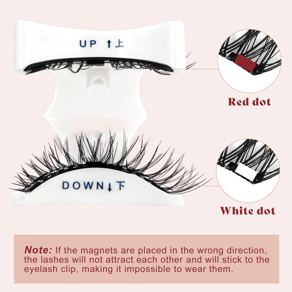 Higu clace magnetic eyelashes kit instruction sheet