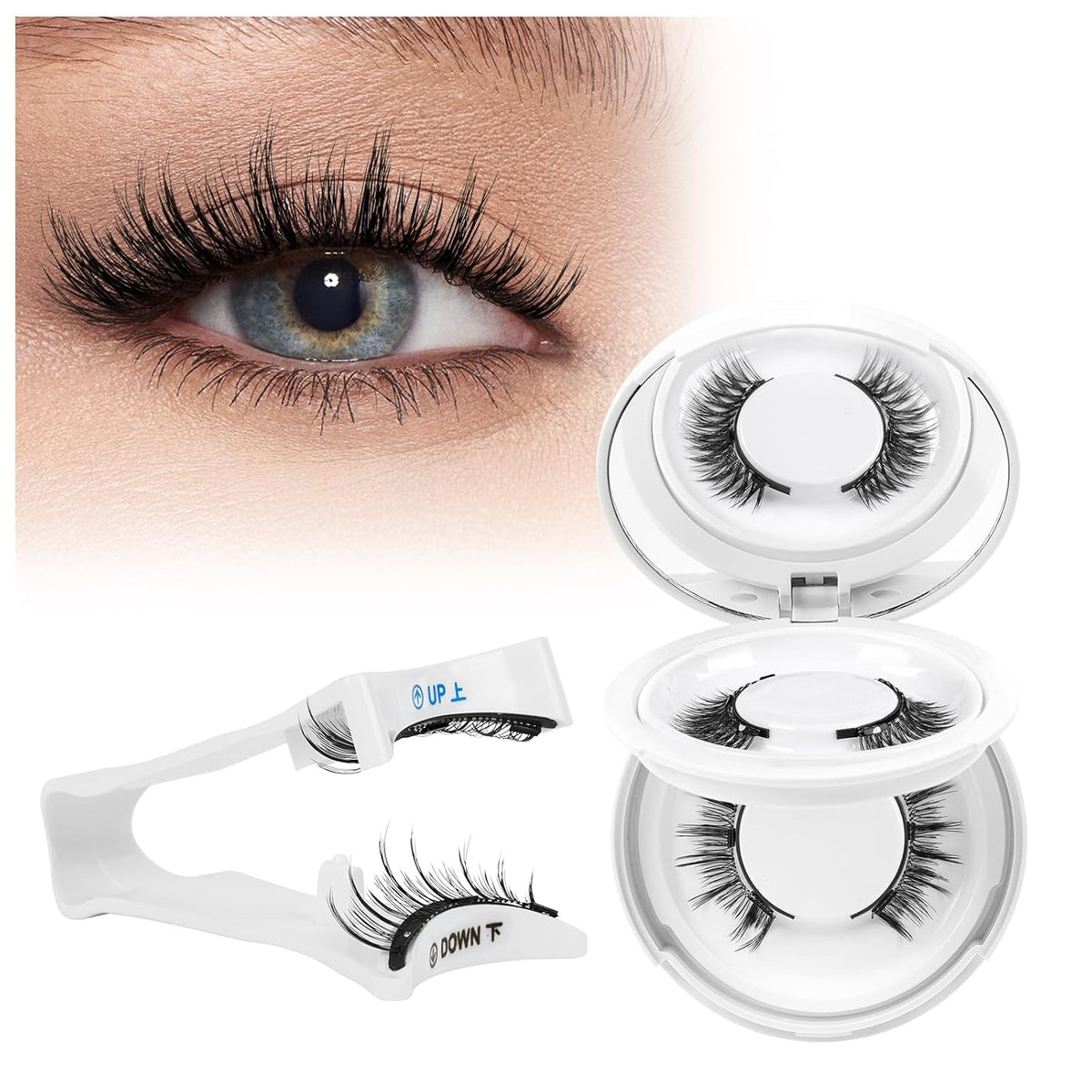 Higu clace Magnetic Eyelashes Kit with 2 pairs of lashes and applicator