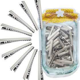 HiJeaton 100Pcs Alligator Metal Hair Clips front view