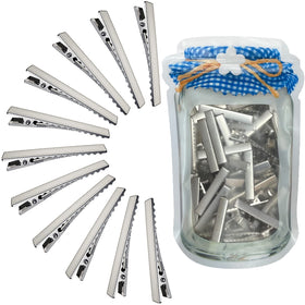 HiJeaton 90Pcs Alligator Hair Clips front view with smooth finish