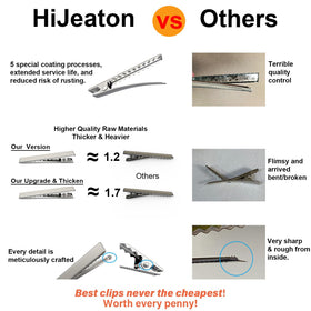 HiJeaton Alligator Hair Clips showing thick design and spring