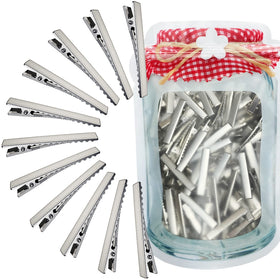 HiJeaton Hair Clips 150Pcs alligator metal clips front view