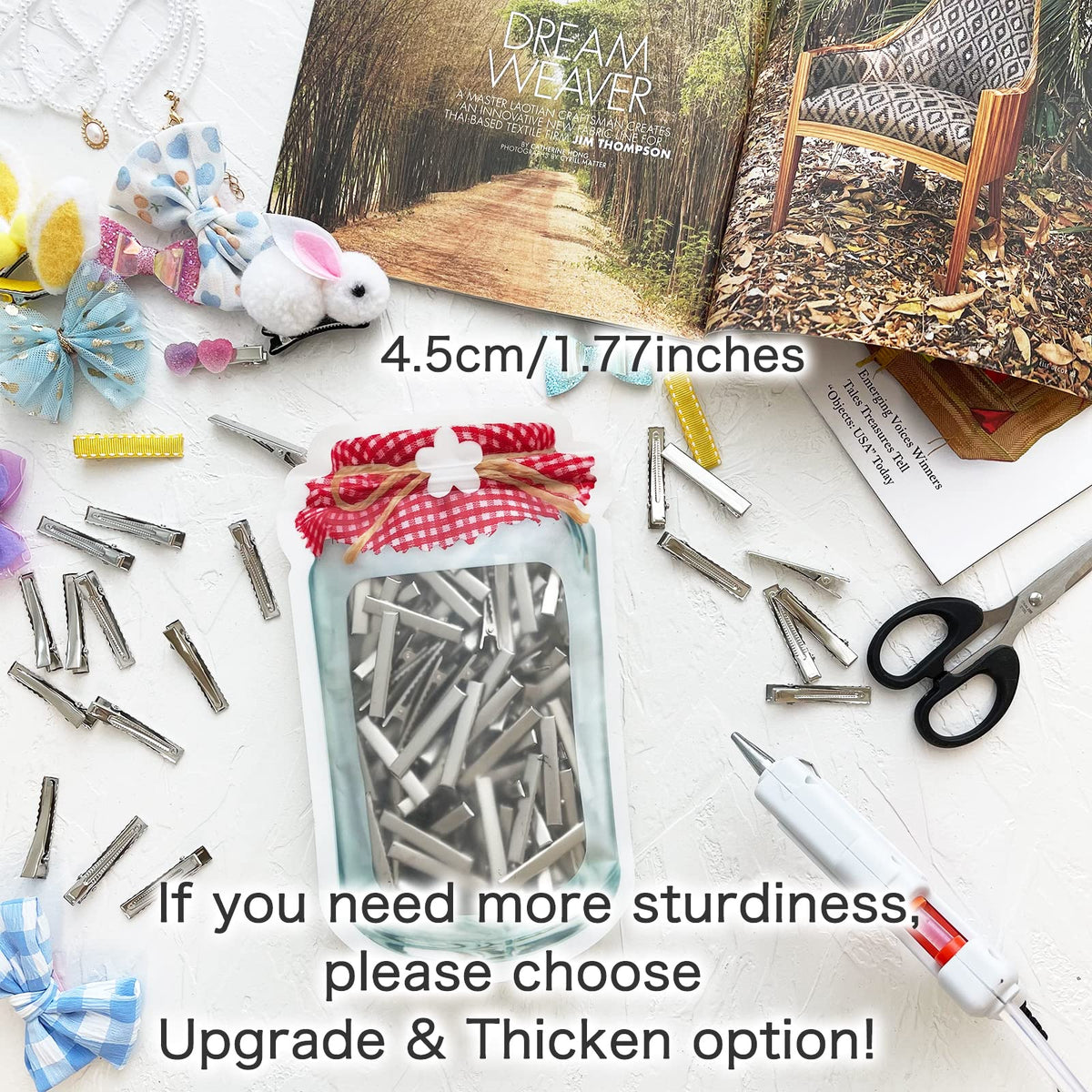HiJeaton Hair Clips 150Pcs held in hand for size reference