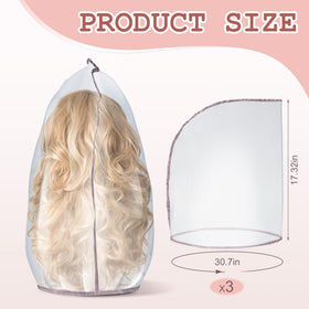 Hillban nylon wig bag showing spacious interior for wig storage