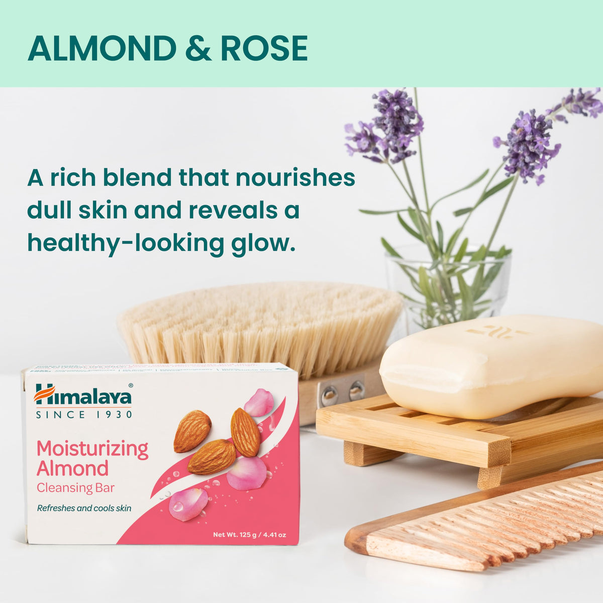 Himalaya Almond Cleansing Bar Soap in use with lather