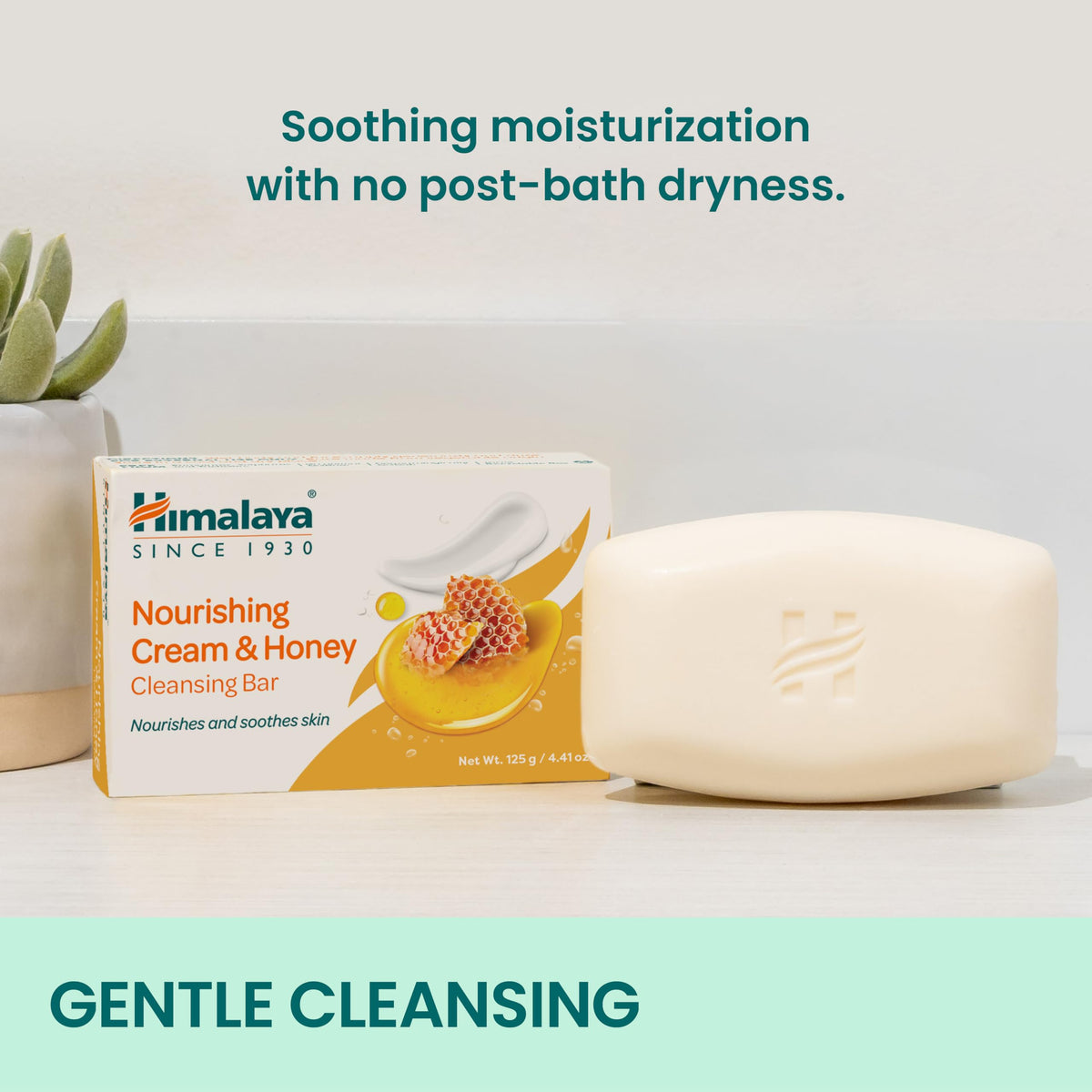 Himalaya Cleansing Bar Soap in a bathroom setting