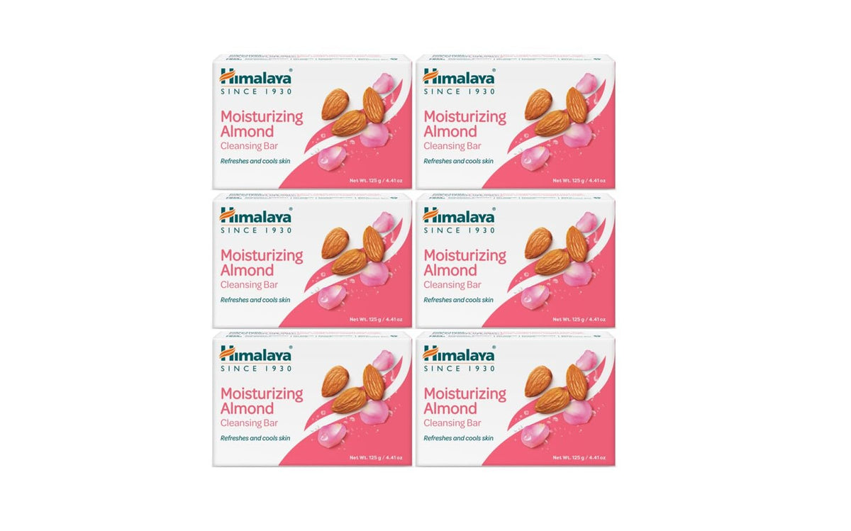 Himalaya Moisturizing Almond Cleansing Bar Soap 6 Pack front view