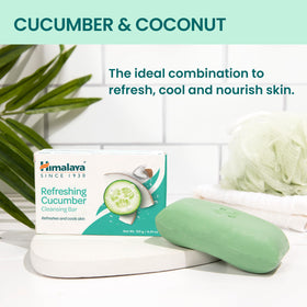 Himalaya Refreshing Cucumber Cleansing Bar Soap 4.41 oz close-up