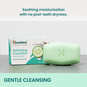 Himalaya Refreshing Cucumber Cleansing Bar Soap 4.41 oz side view