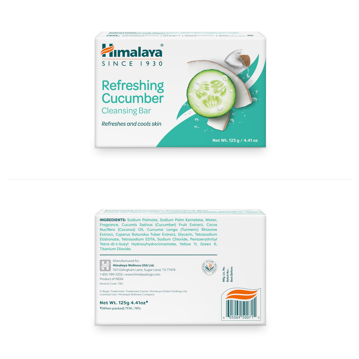 Himalaya Refreshing Cucumber Cleansing Bar Soap in a bathroom setting