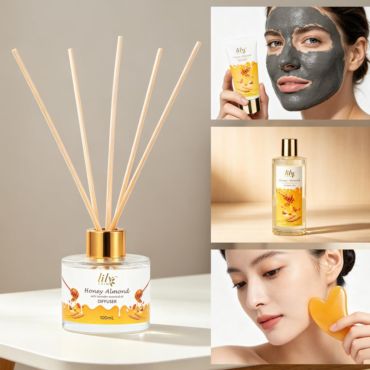 Himalayan rocks and face wash in LILY ROY Spa Gift Set