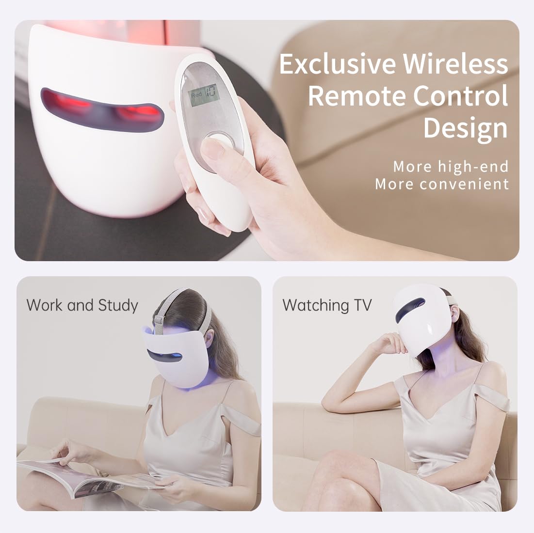 HIME SAMA LED Face Mask demonstrating adjustable chin pad