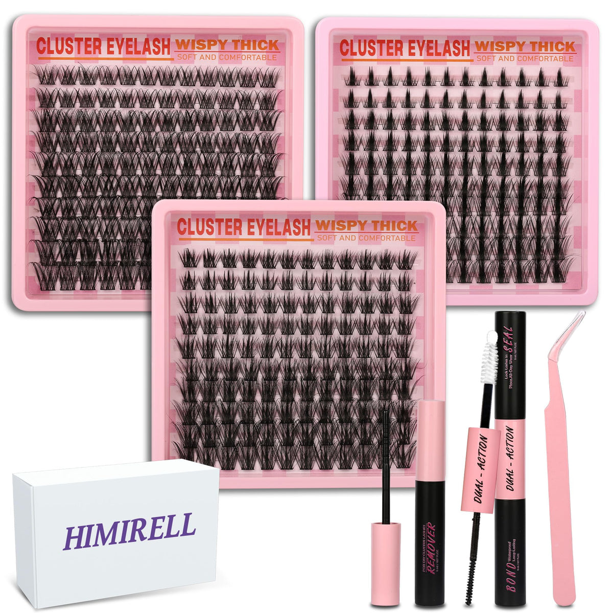 Himirell DIY Lash Clusters Kit with three boxes of lashes