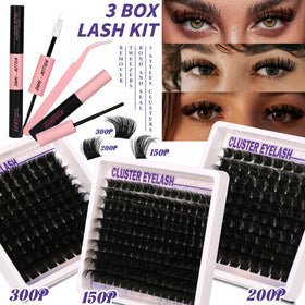 Himirell Lashes Clusters Kit 150D style close-up