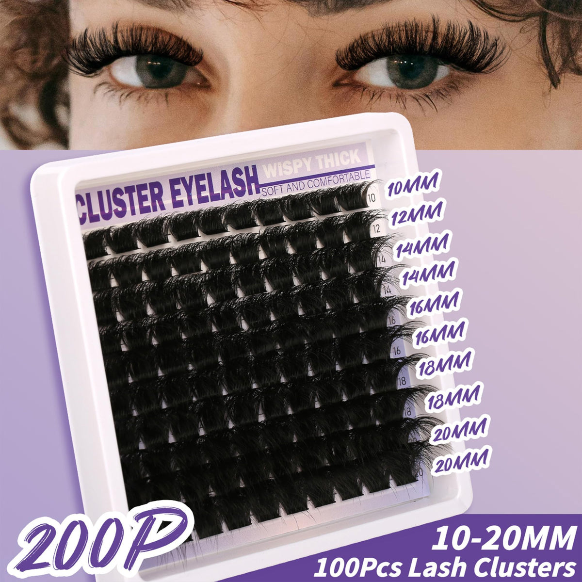 Himirell Lashes Clusters Kit 300D style close-up