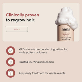 HIMS & HERS Hair Regrowth 5% Minoxidil foam application