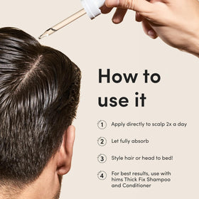 HIMS & HERS Minoxidil 5% solution application on scalp