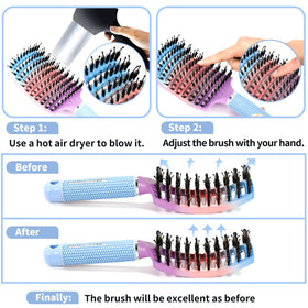 HIPPIH Boar Bristle Hair Brush demonstrating detangling