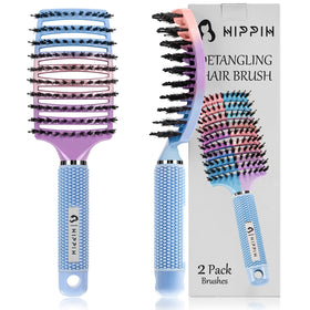 HIPPIH Boar Bristle Hair Brush Set front view