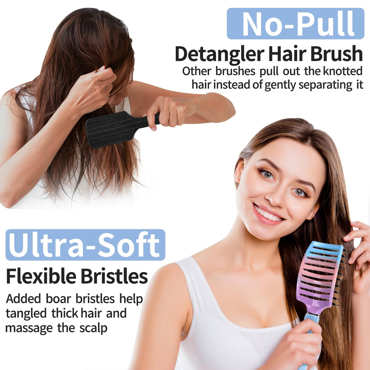 HIPPIH Boar Bristle Hair Brush set packaging