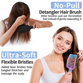 HIPPIH Boar Bristle Hair Brush set packaging