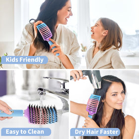 HIPPIH Boar Bristle Hair Brush set with two brushes
