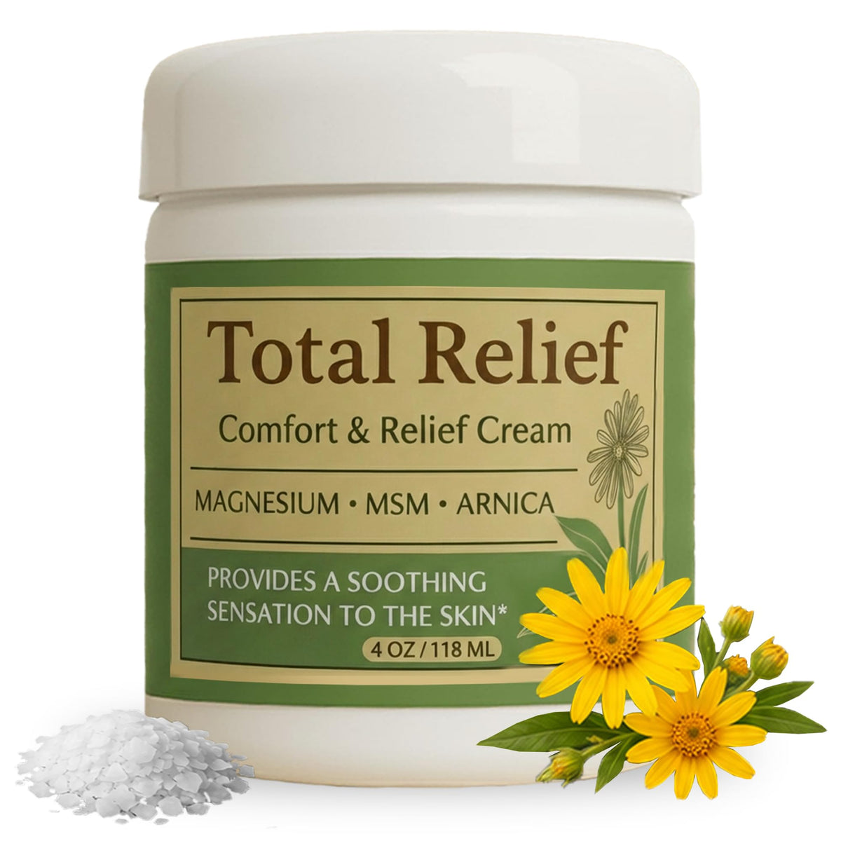 HiRelief Magnesium Cream front view with packaging