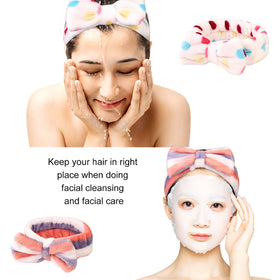 Hishexin Spa Headband on a model during a skincare routine