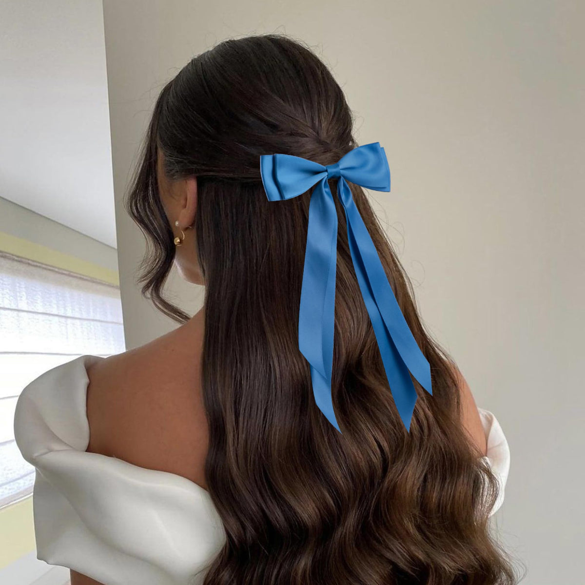 hisial Hair Bows Clips displayed with various hairstyles