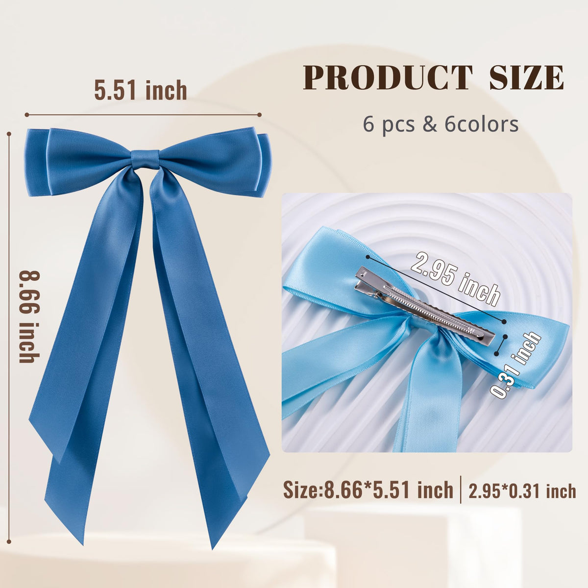 hisial Hair Bows Clips showing double-layer bow design