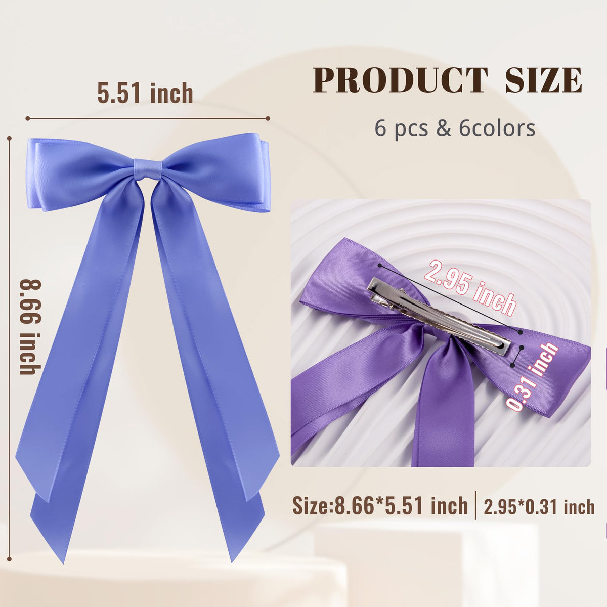 hisial hair clips showing double-layer bow design