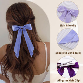 hisial hair clips with long ribbons close-up