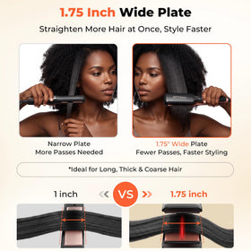 HITTIONA Ceramic Hair Straightener digital display showing temperature settings