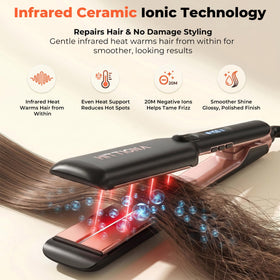 HITTIONA Ceramic Hair Straightener side view showing ceramic plates