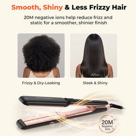 HITTIONA Ceramic Hair Straightener with heat-resistant glove and mat