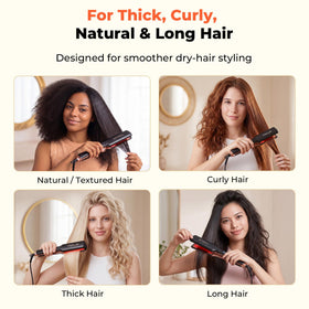 HITTIONA Ceramic Hair Straightener with heat-resistant mat on a countertop