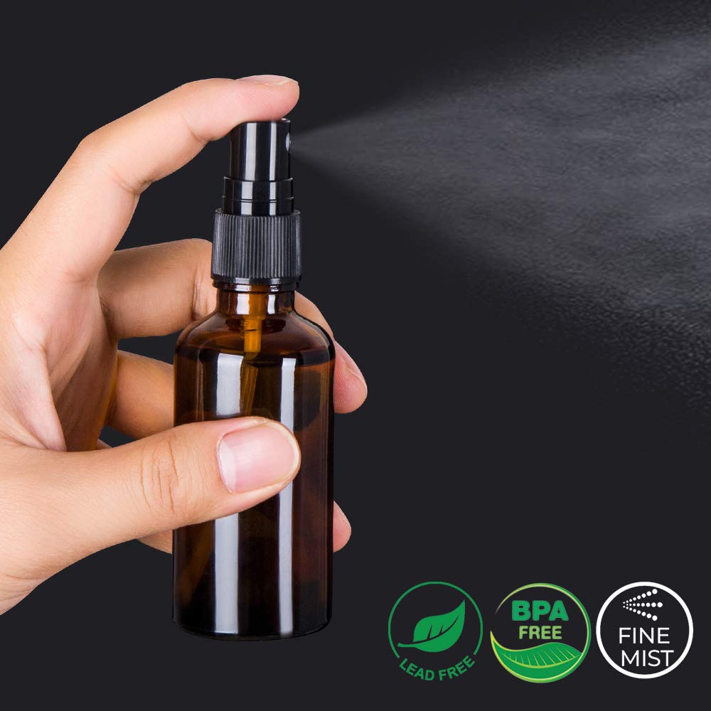 hmaimas 2oz amber glass spray bottles set of 6 displayed together