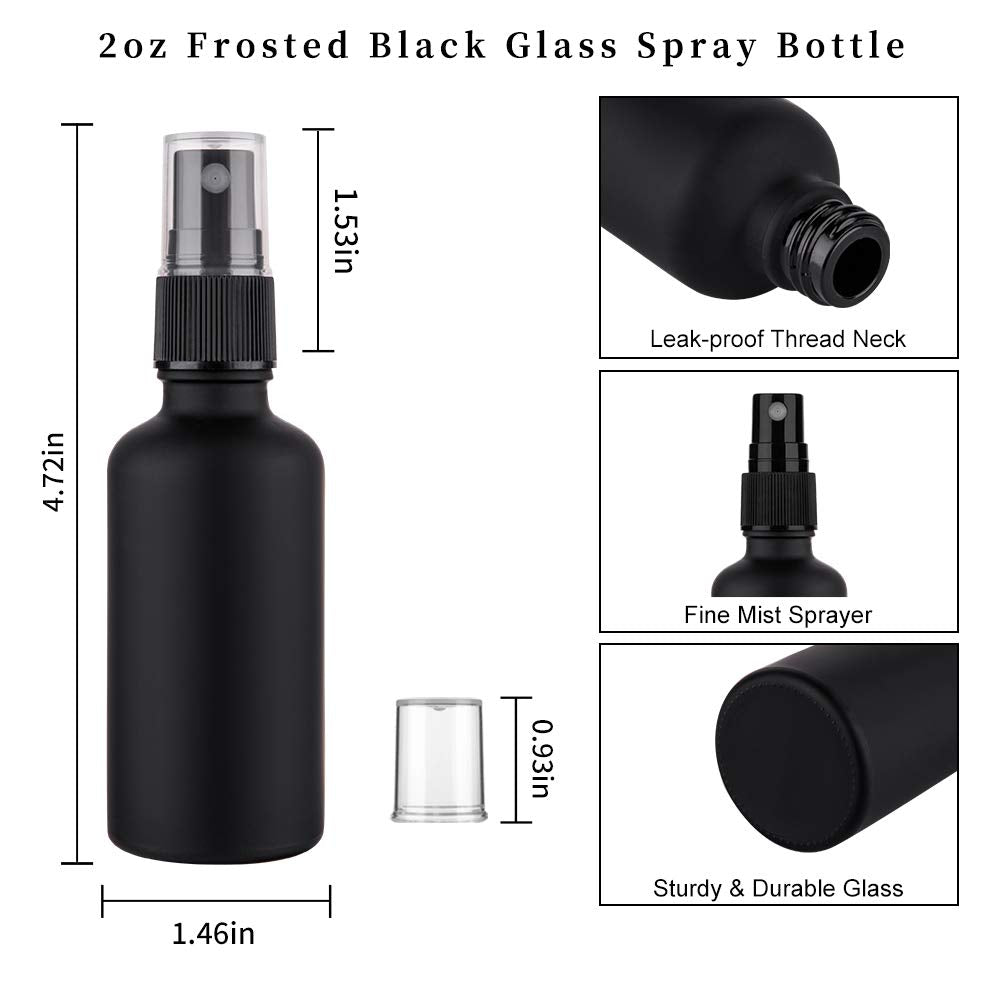 hmaimas 2oz frosted black glass spray bottle lifestyle scene