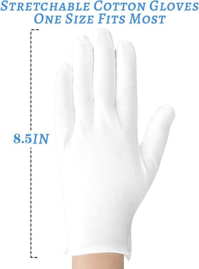 HMNYSOL white cotton gloves in a spa setting
