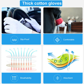 HMNYSOL white cotton gloves in use for hand care
