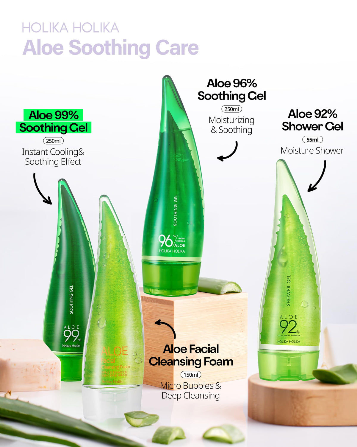 HOLIKA HOLIKA Aloe 99% Soothing Gel in bathroom setting