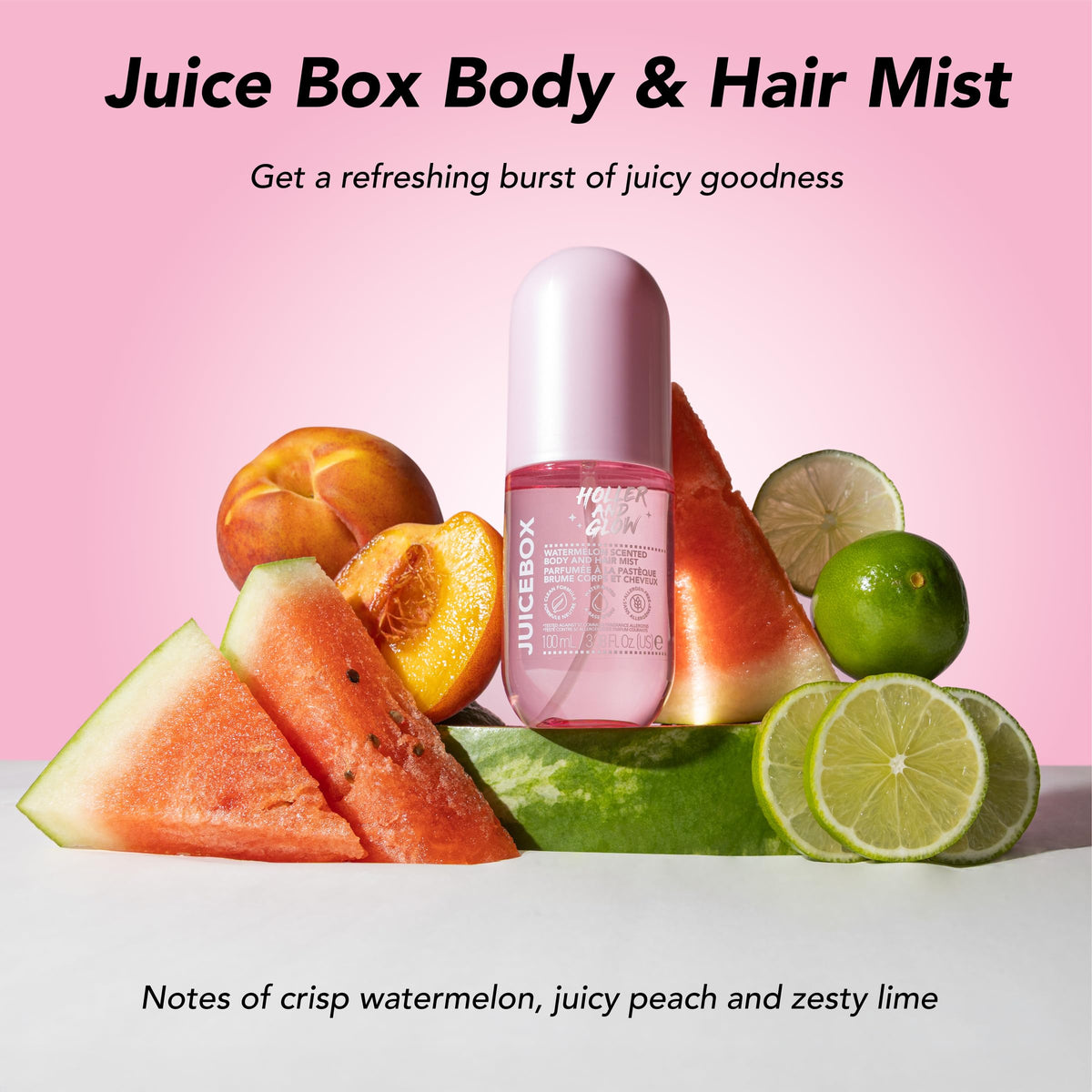 Holler & Glow Body & Hair Fragrance Mist Trio displayed with scents