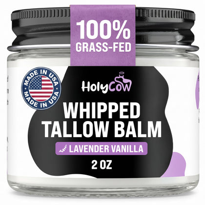 HolyCow Beef Tallow Body Butter 2 Oz Lavender Vanilla front view