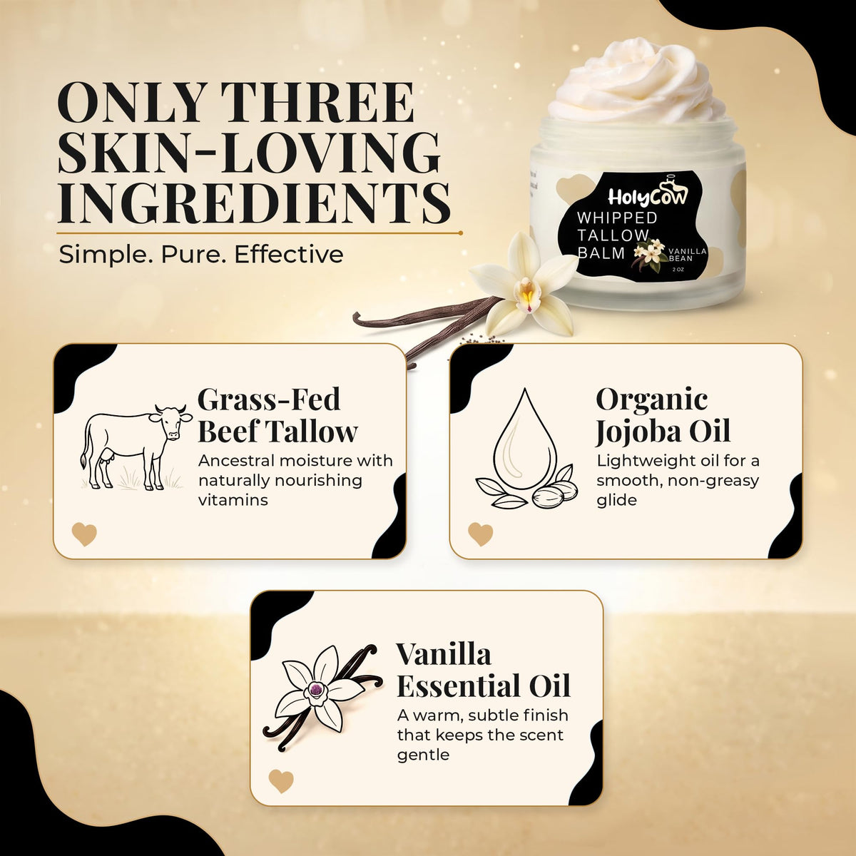HolyCow Beef Tallow Body Butter application on skin