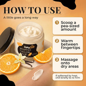 HolyCow Beef Tallow packaging with ingredients listed