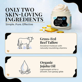 HolyCow Grass Fed Beef Tallow Moisturizer application on skin