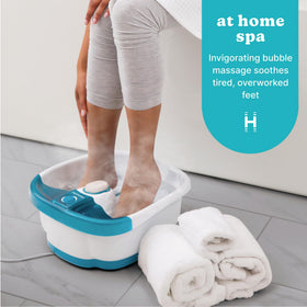 Homedics Bubble Mate Foot Spa showing removable pumice stone