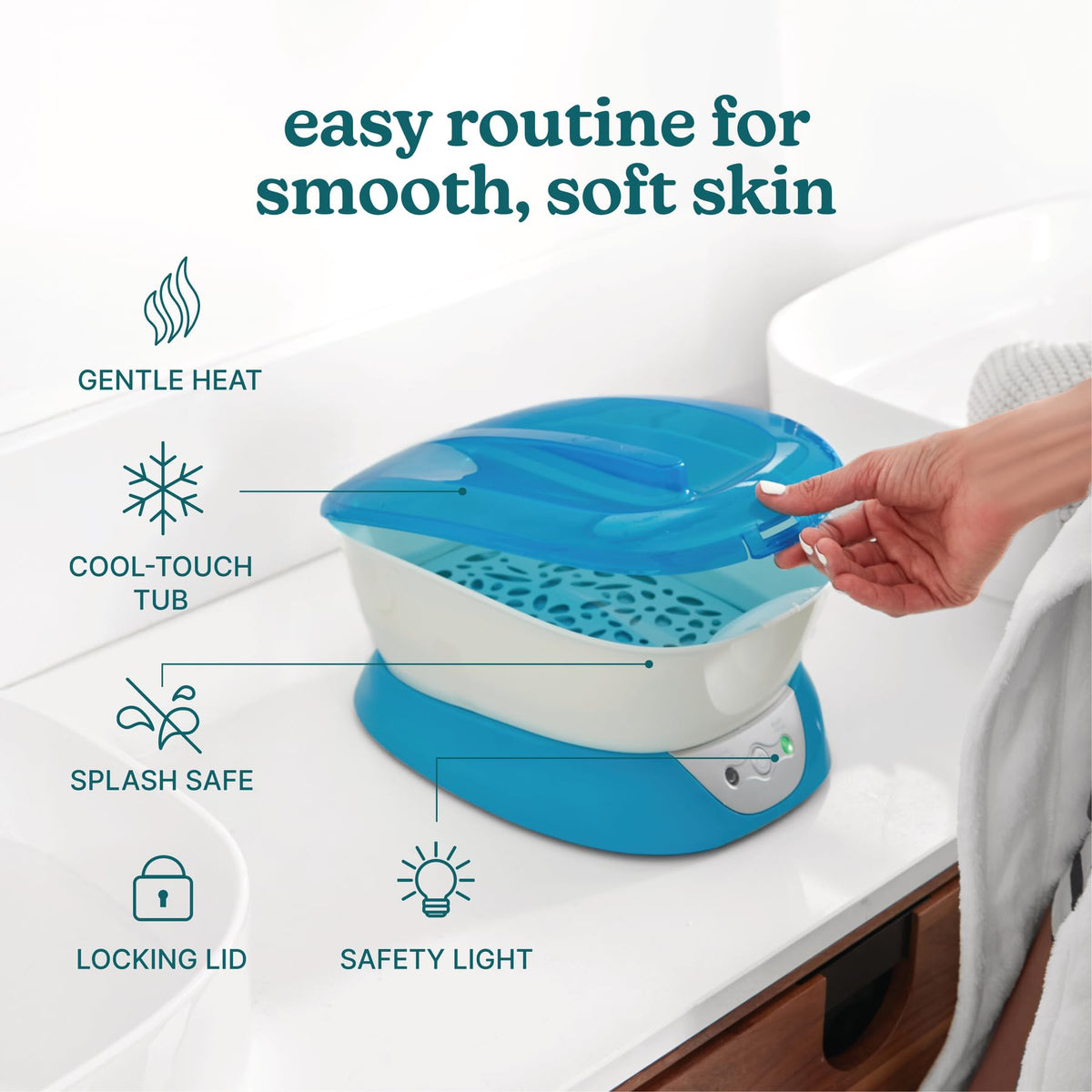 Homedics Paraffin Wax Machine with paraffin wax and hand liners