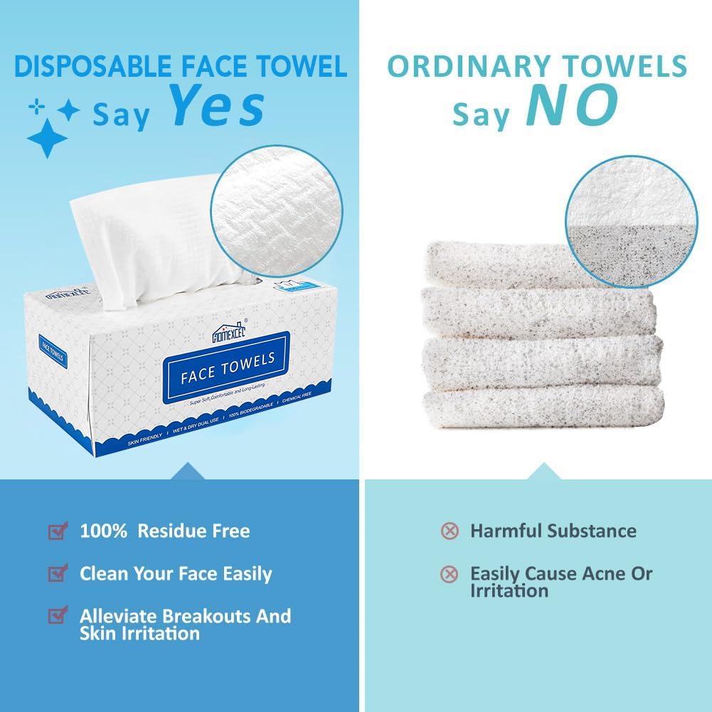 HOMEXCEL Disposable Face Towels for multi-purpose cleaning